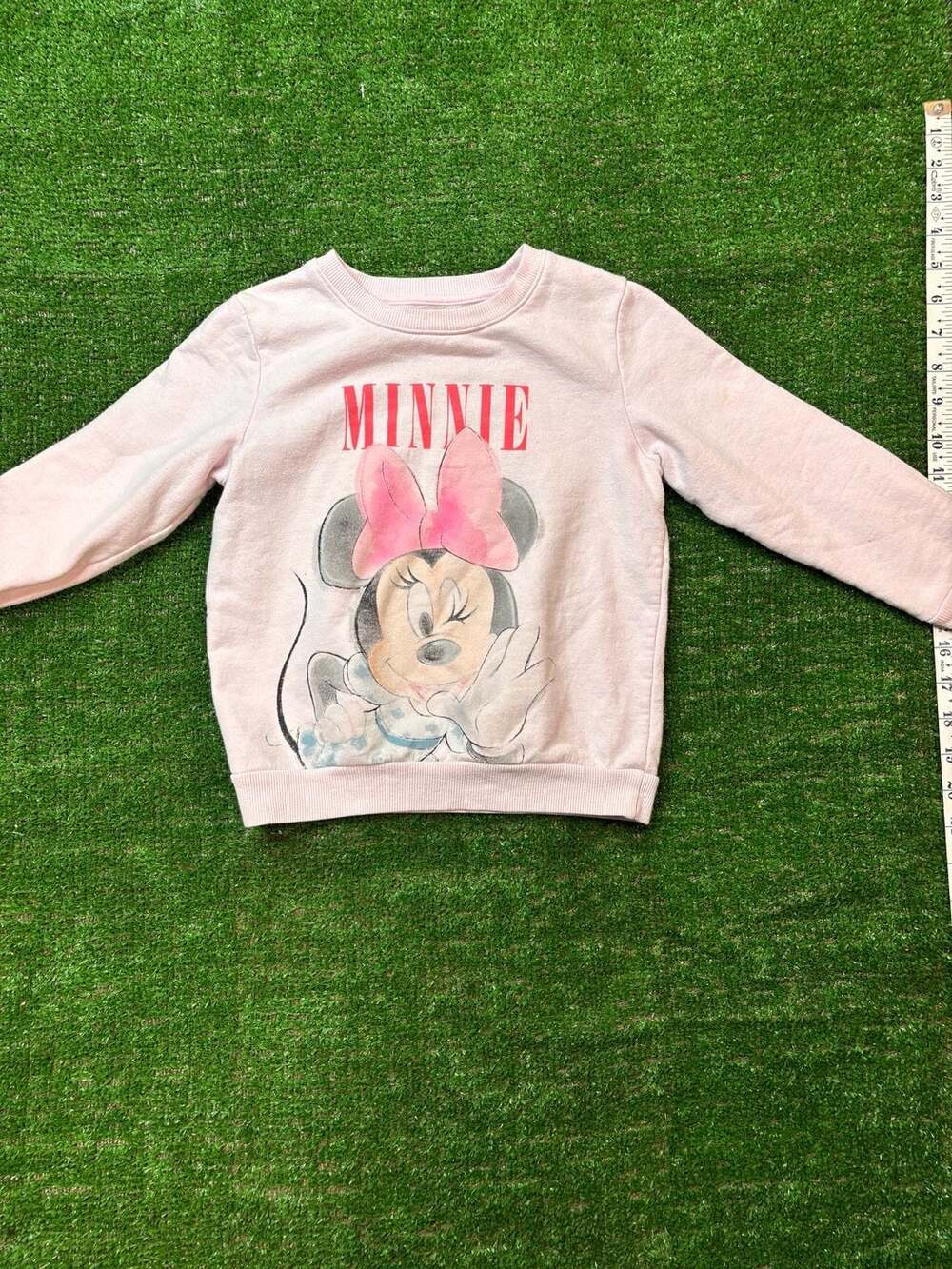 Disney Junior Minnie Mouse Sweatshirt Size 5T Pink Graphic Crewneck Pullover